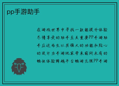 pp手游助手